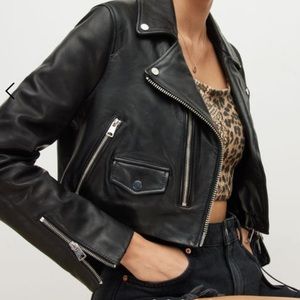 all saints dren leather jacket us size 8 BNWT